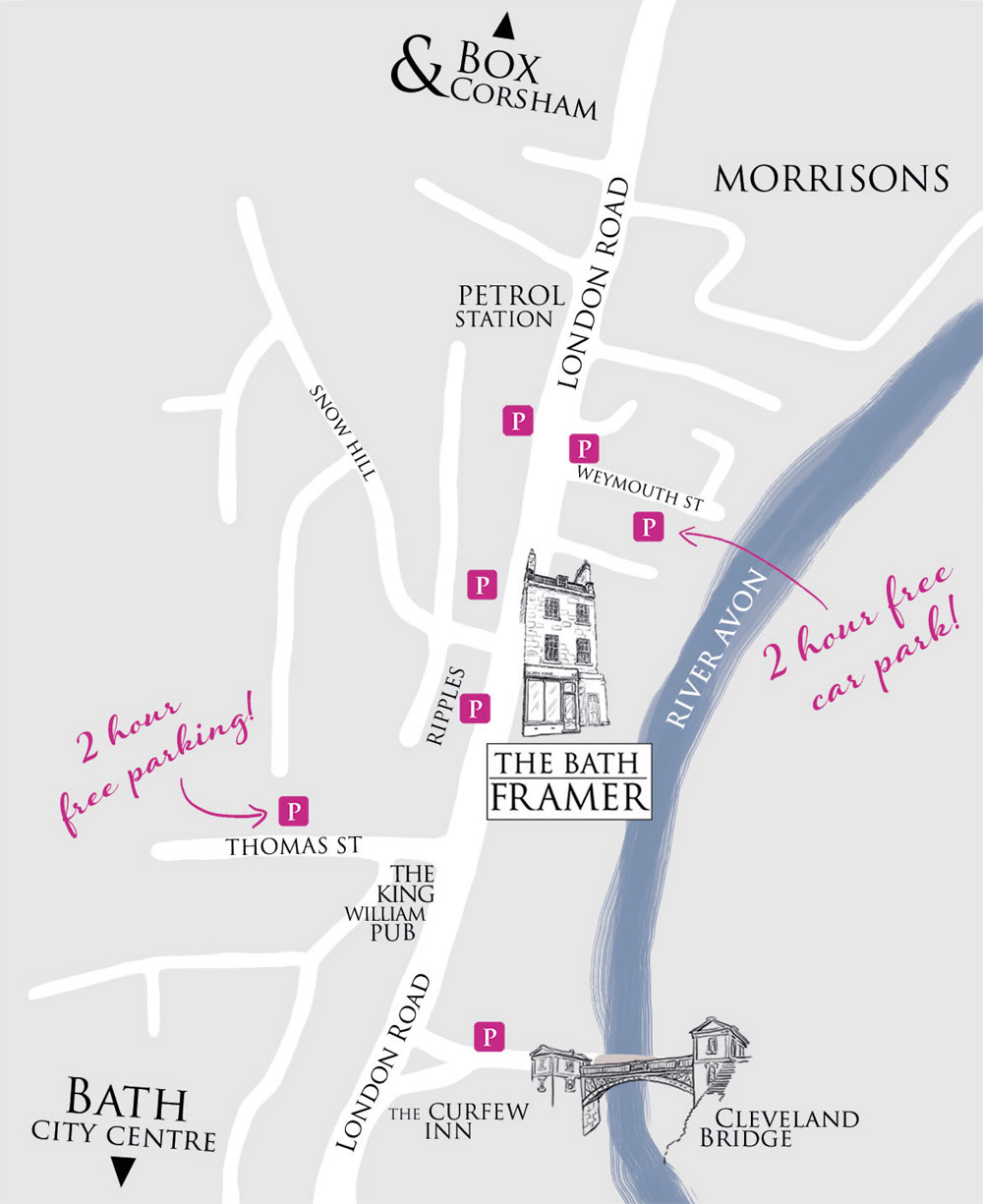 The Bath picture framer free parking map